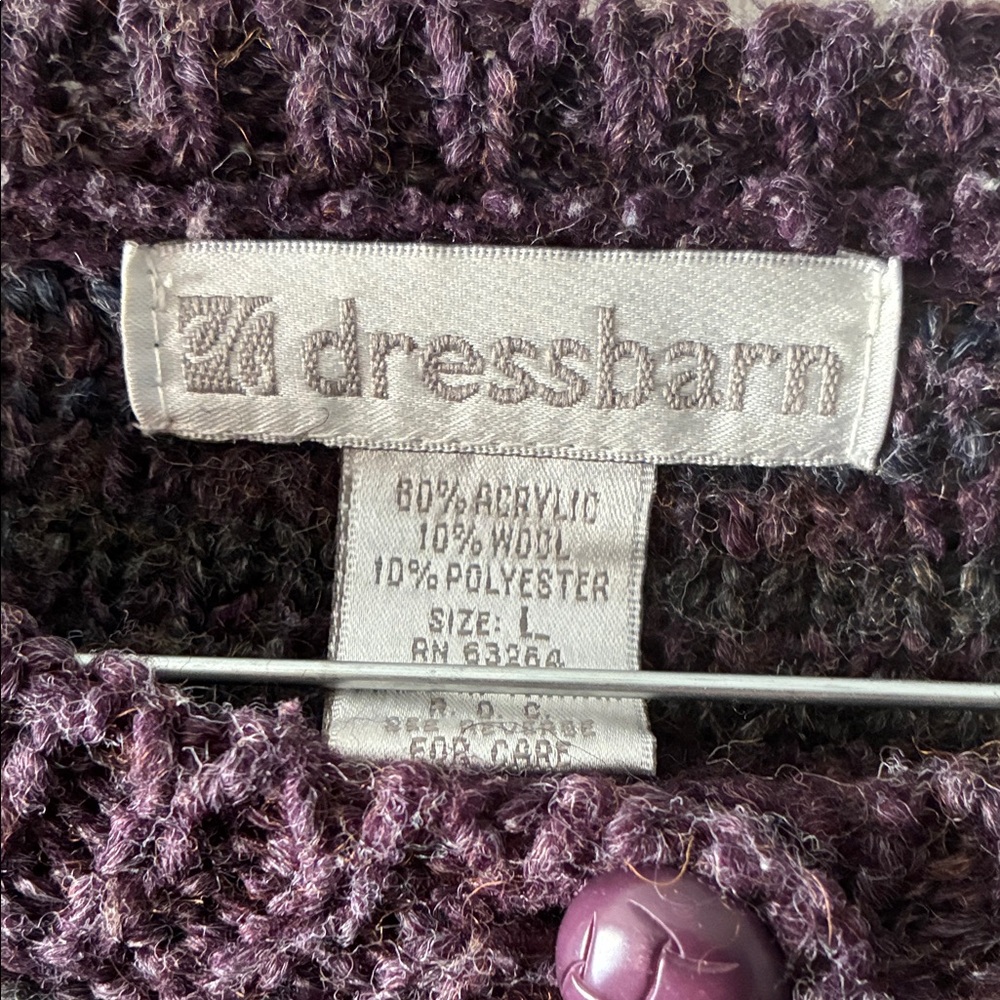 Dressbarn Purple and Gray Women's Sweater - Picture 2 of 4